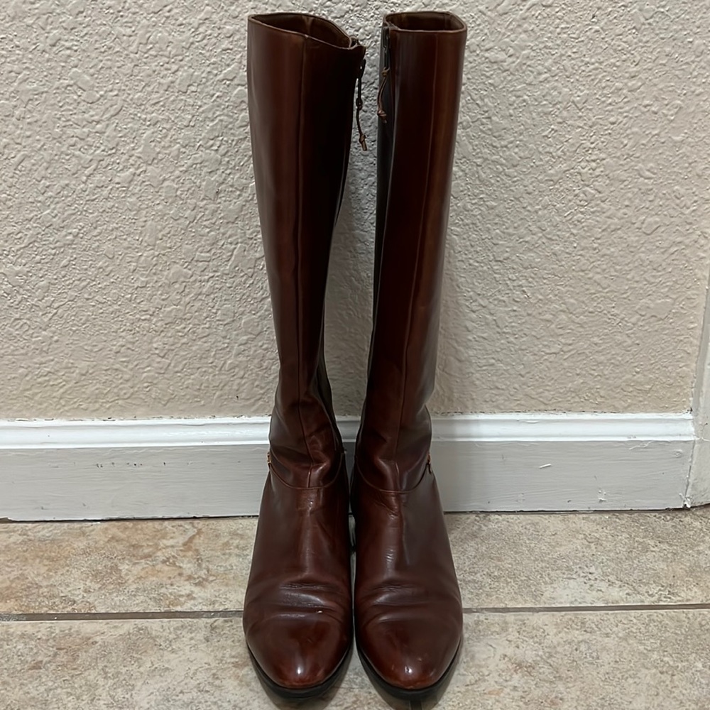STUNNING VINTAGE 80s SALVATORE FERRAGAMO Tall Leather BOOTS